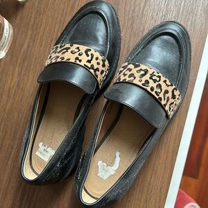 Black Leopard Loafers